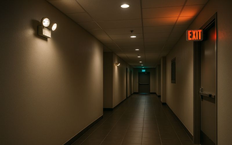 Los Angeles commercial building corridor lighting