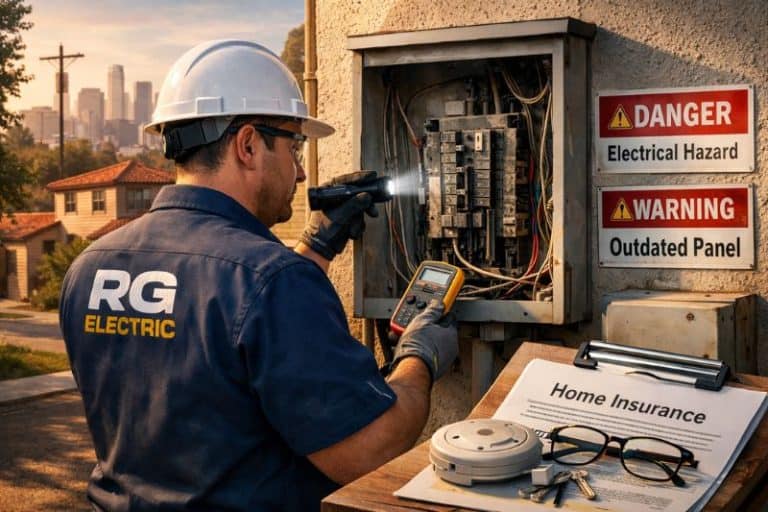 Electrician Examining Electric Panel