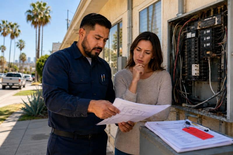 Electrical inspection in the sun
